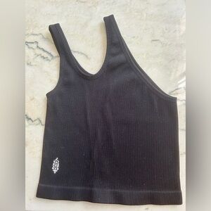 Free People, Fremovement one shoulder tank crop top, black, size XS